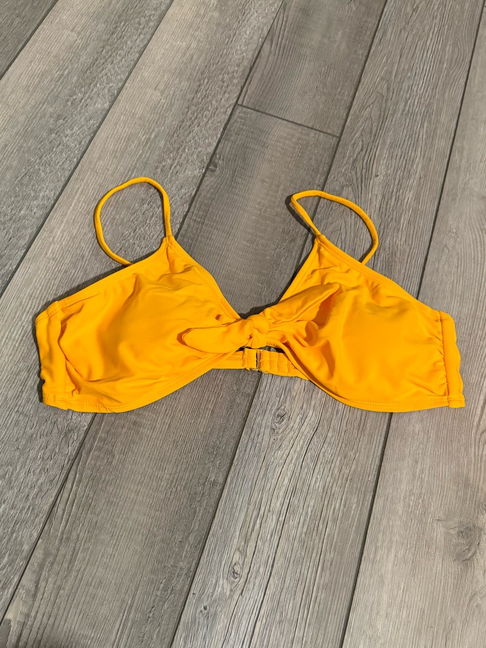Breaking Waves Yellow Knot-Front Bikini Top